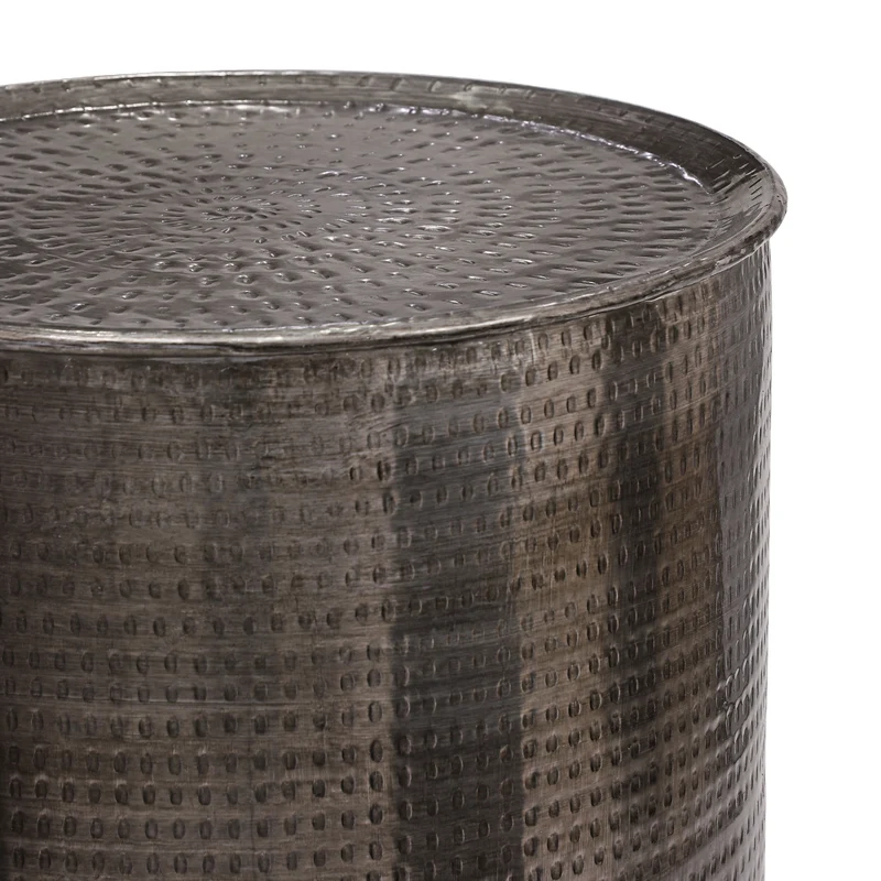 Beistelltisch Ø 40x50 cm Vintage-Silber aus Aluminium WOMO-Design