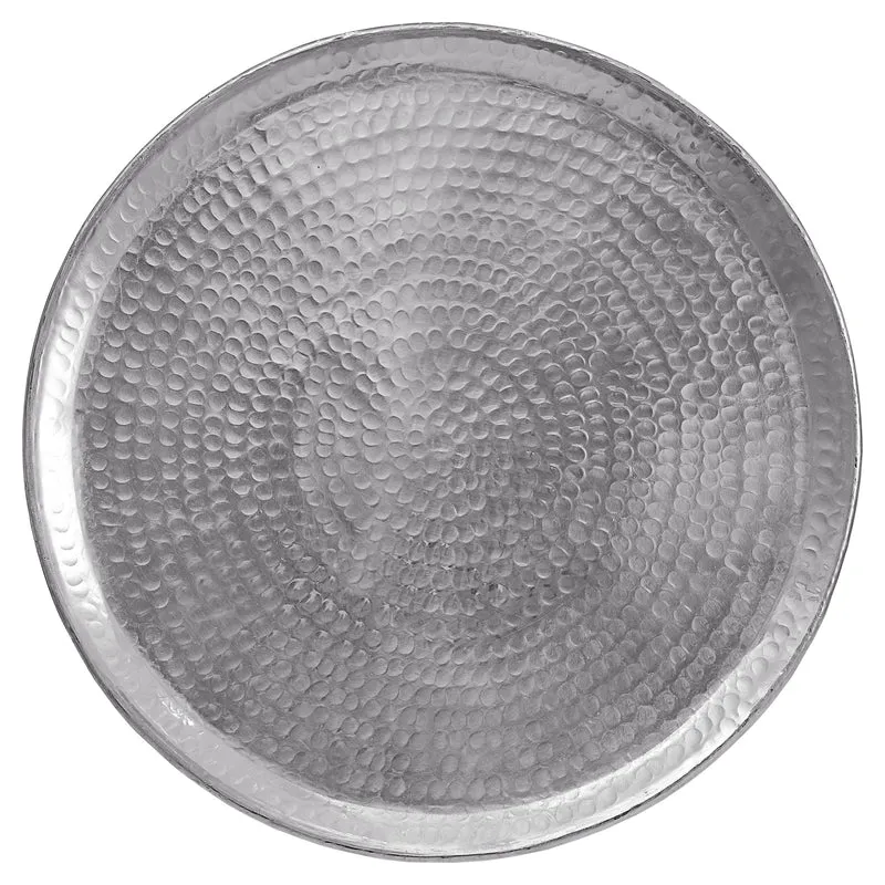 Beistelltisch Hammerschlag Ø 40x50 cm Silber aus Metall WOMO-Design