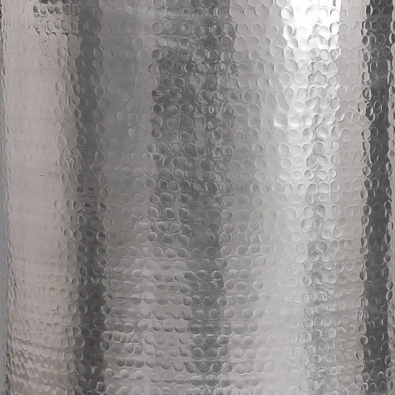 Beistelltisch Hammerschlag Ø 40x50 cm Silber aus Metall WOMO-Design
