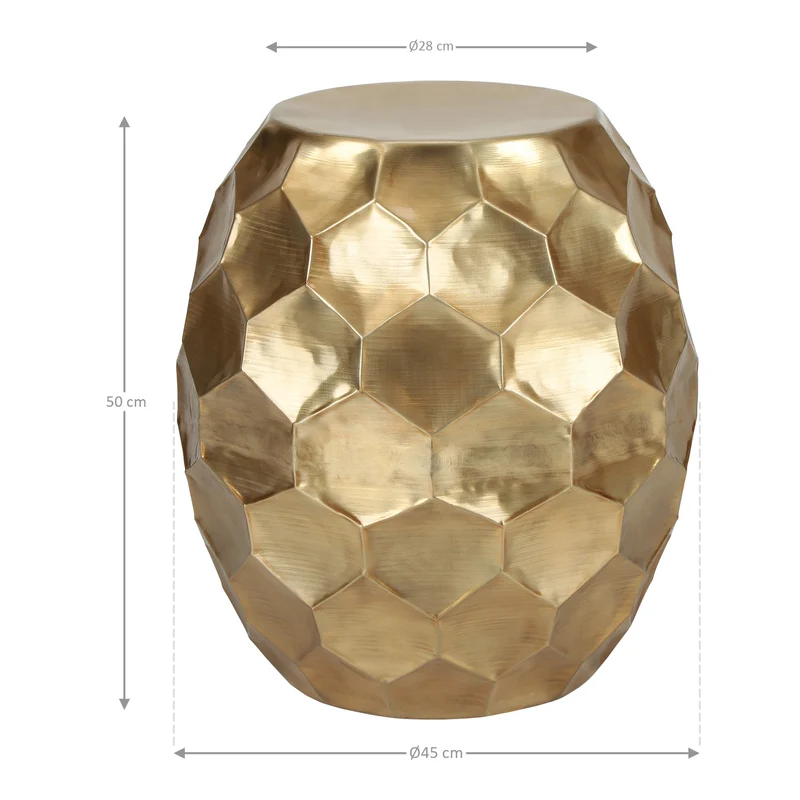 Beistelltisch Ø 28x50 cm Gold aus Metall WOMO-Design