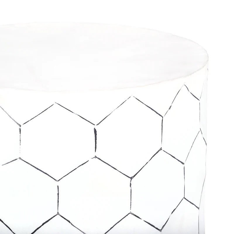 Beistelltisch Ø 38x45 cm Weiß aus Metall WOMO-Design