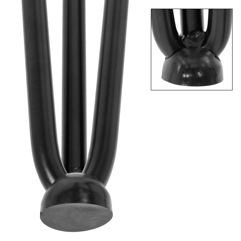 Tischbeine Tischgestell 4er Set W-Design schmal 45 x 12 cm Schwarz aus Metall ML-Design