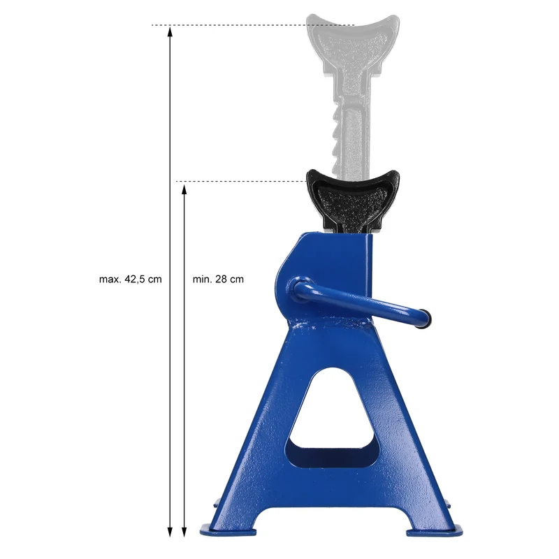 2er Set Unterstellböcke, blau, Traglast 3000 kg, aus Stahl