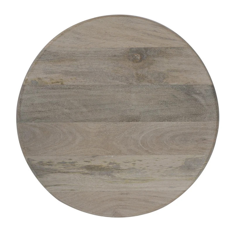 Beistelltisch 2er Set Ø 35/45 cm Grau aus Mangoholz WOMO-Design