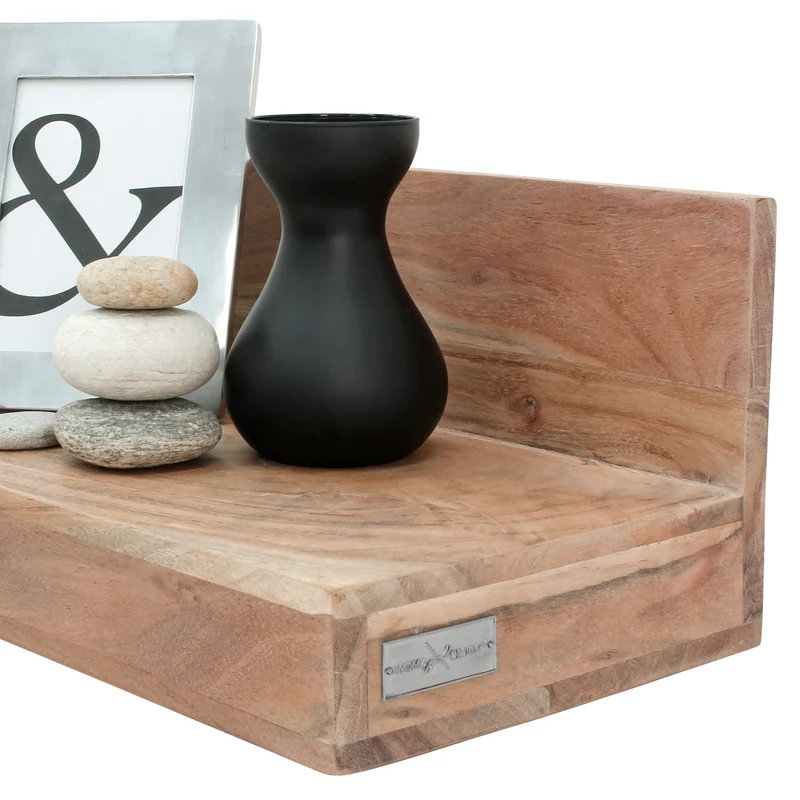 Wandregal 110x23x18 cm Natur aus Akazienholz WOMO-Design