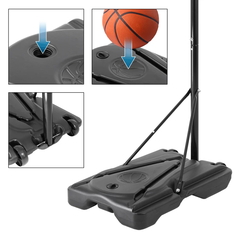 Basketballständer, 262 cm, aus Stahl und HDPE Kunststoff
