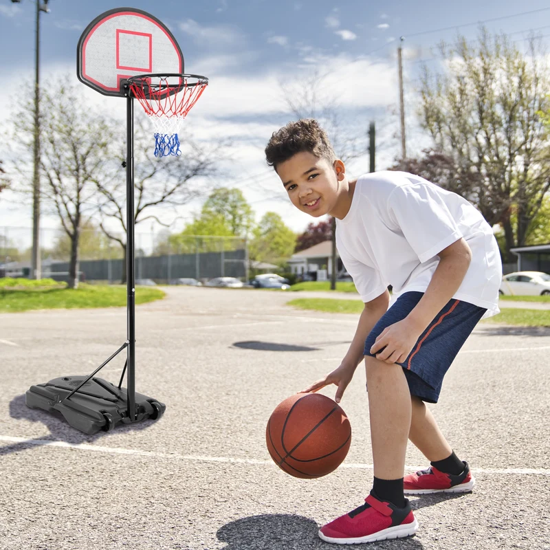 Basketballständer, 262 cm, aus Stahl und HDPE Kunststoff