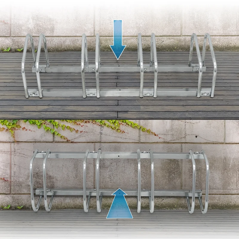 Fahrradständer für 4 Fahrräder 100 x 32 x 27 cm, aus verzinktem Stahl, inkl. Montagematerial