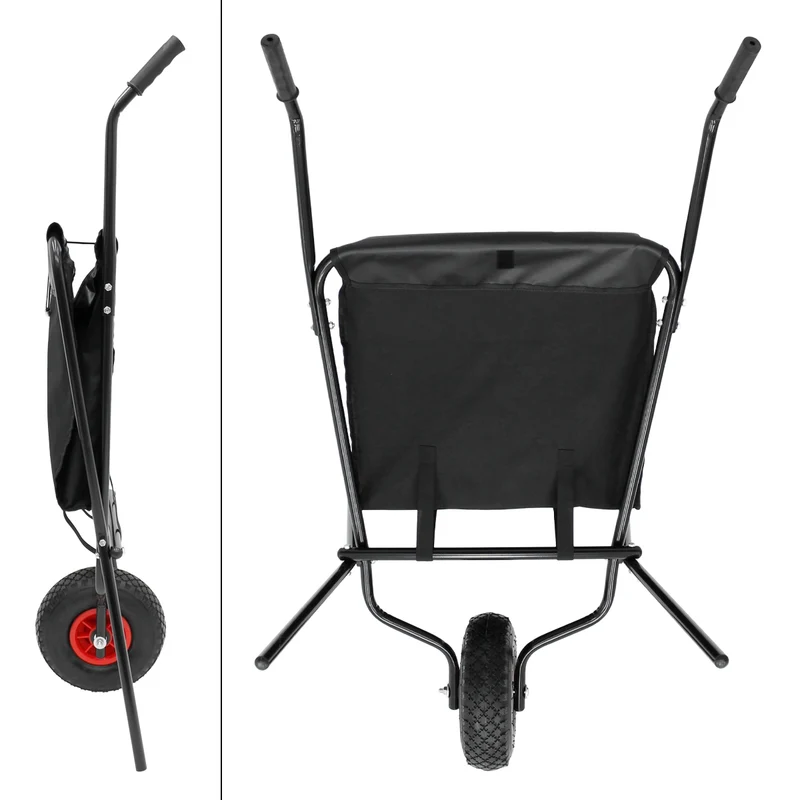 Faltbare Schubkarre 56L 104x62x64 cm belastbar bis 30 kg Rohre aus Stahl und Wanne aus Nylon