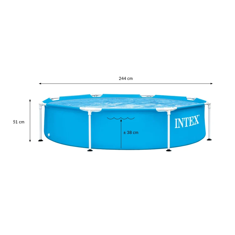 Metal Frame Pool 244x51 cm Blau Intex