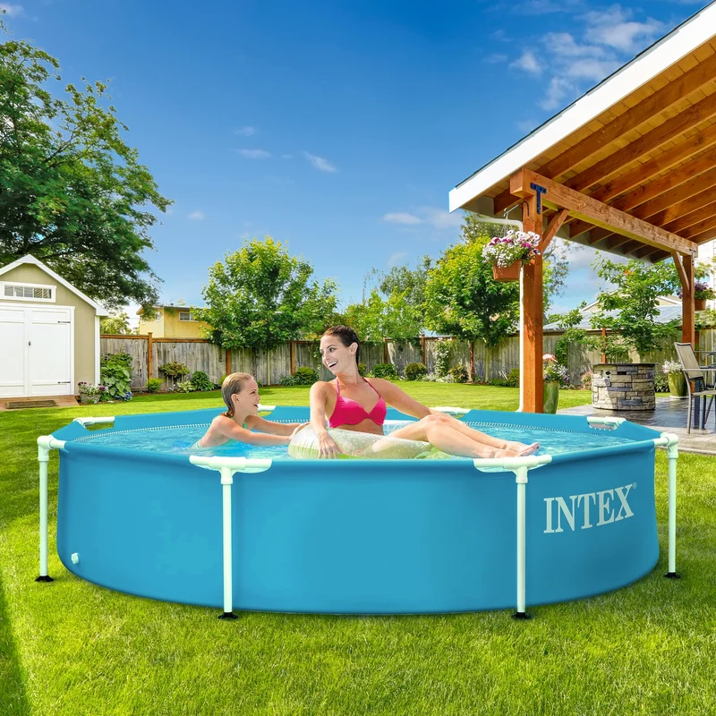 Metal Frame Pool 244x51 cm Blau Intex