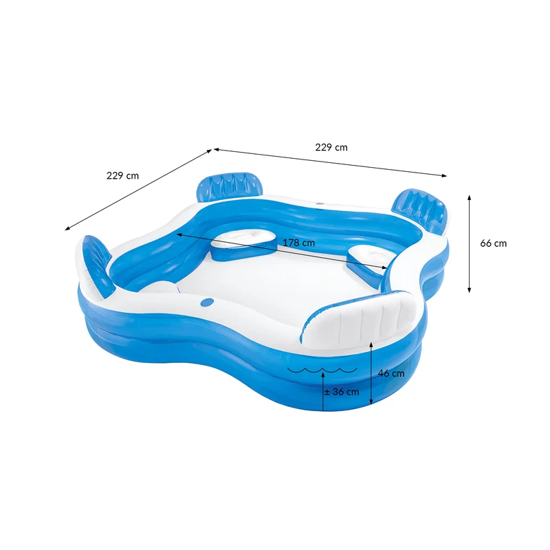 Family Pool 229x229x66 cm Blau Intex