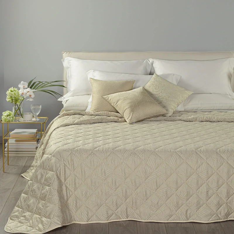 Copriletto Primaverile silver in Raso Jacquard 80 gr/mq