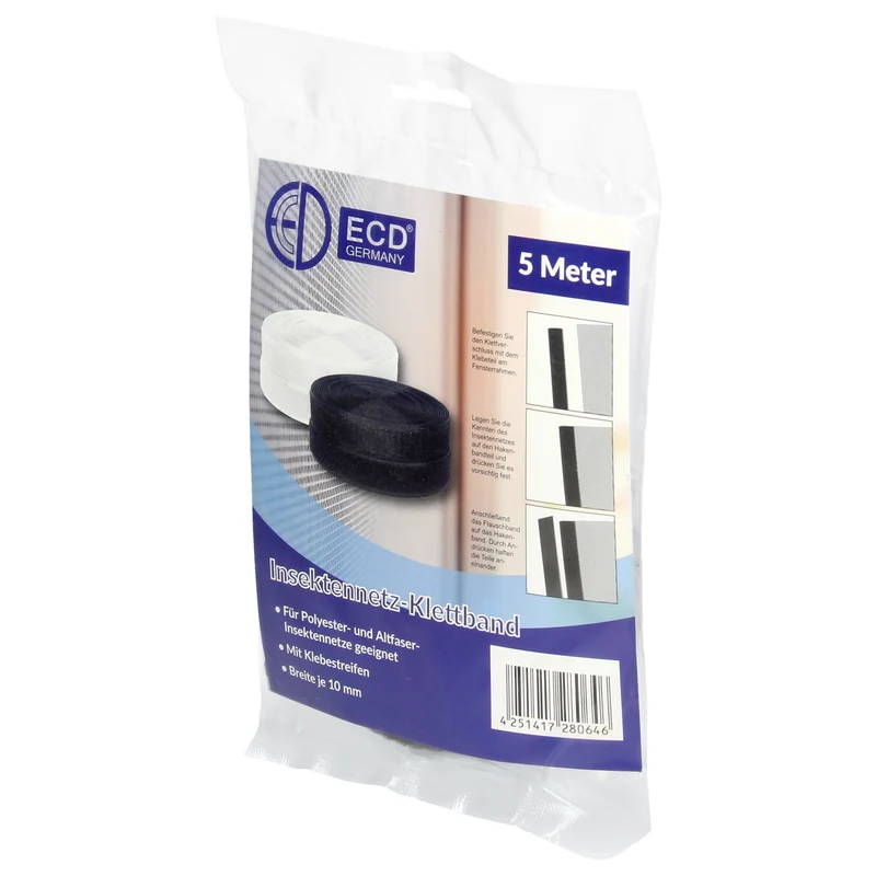 Klettband für Fliegengitter Weiß 5m x 1cm