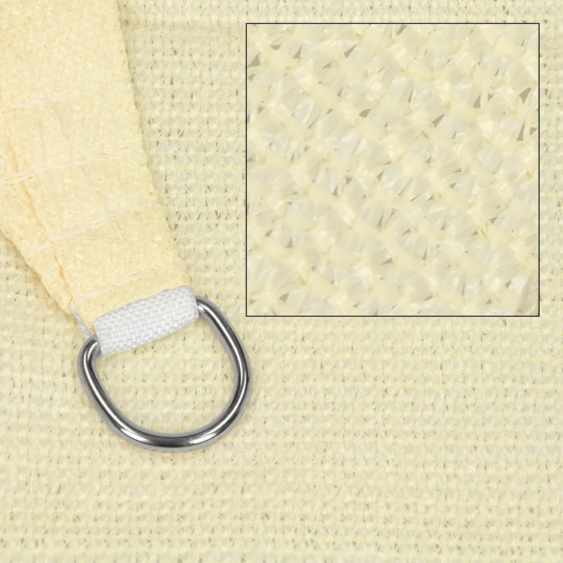 Sonnensegel rechteck 2x4 m Creme 100% HDPE mit UV Schutz inkl. Befestigungsseile