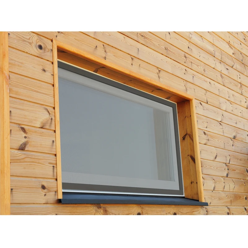 Fliegengitter Grau 80x100 cm mit Rahmen aus Aluminium