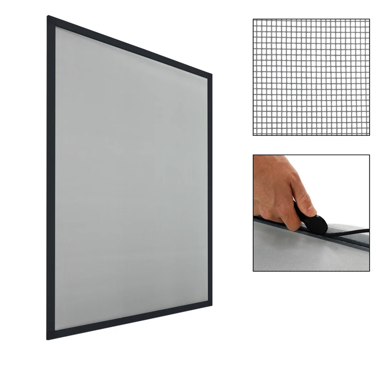 Fliegengitter anthrazit 100x120 cm mit Rahmen aus Aluminium