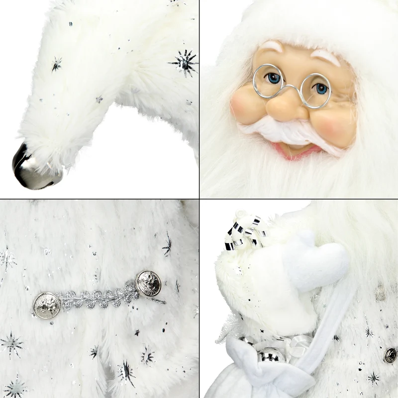 Weihnachtsmann 42x28x80 cm weiß aus Polyresin