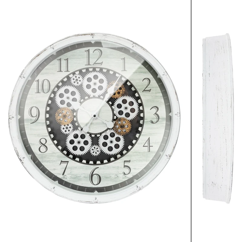 Große Wanduhr mit arabischen Ziffern Ø 48 cm aus Kunststoff