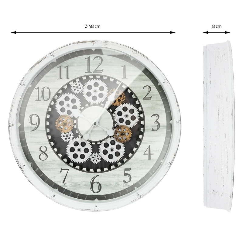 Große Wanduhr mit arabischen Ziffern Ø 48 cm aus Kunststoff