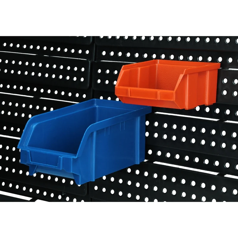 Wandregal mit Stapelbox Lochwand 64x38 cm