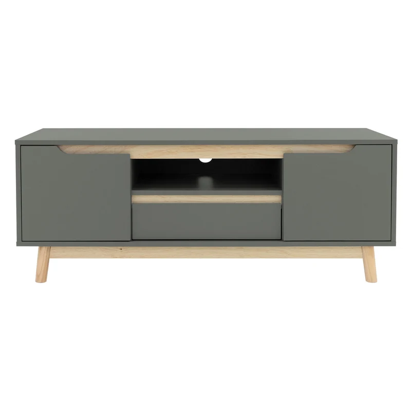 TV Lowboard Fernsehschrank 120x40 cm in mattgrün aus MDF & Kiefernholz ML-Design