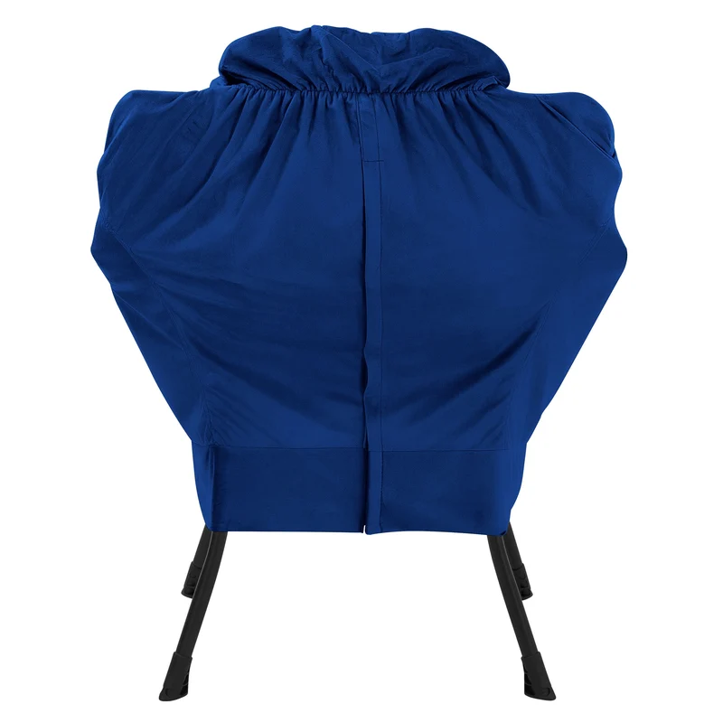 ML-DESIGN | Sessel mit Kopfkissen Seitentasche aus Stoff & Stahl Dunkelblau Relaxsessel Wohnzimmer Lesesessel Fernsehsessel Loungesessel Polstersessel