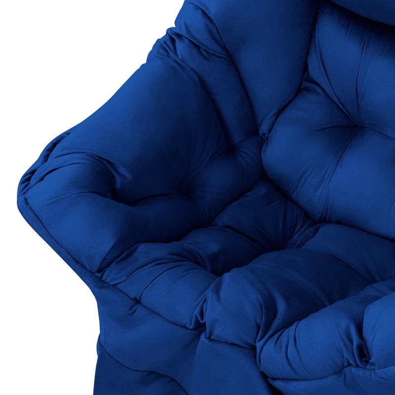 ML-DESIGN | Sessel mit Kopfkissen Seitentasche aus Stoff & Stahl Dunkelblau Relaxsessel Wohnzimmer Lesesessel Fernsehsessel Loungesessel Polstersessel