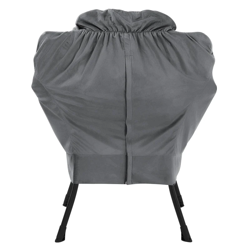 ML-DESIGN | Sessel mit Kopfkissen Seitentasche aus Stoff & Stahl Anthrazit Relaxsessel Wohnzimmer Lesesessel Fernsehsessel Loungesessel Polstersessel