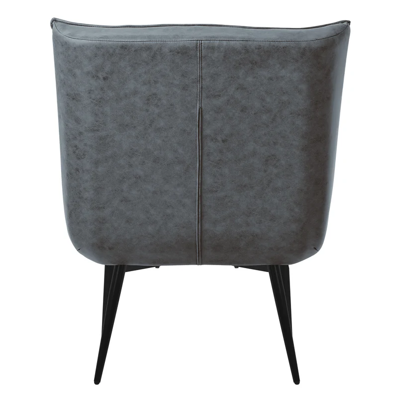 ML-DESIGN | Sessel mit Lendenkissen 79x100x97 cm aus Kunstleder Anthrazit Relaxsessel Loungesessel bequem Retro Lesesessel Polstersessel für Wohnzimmer