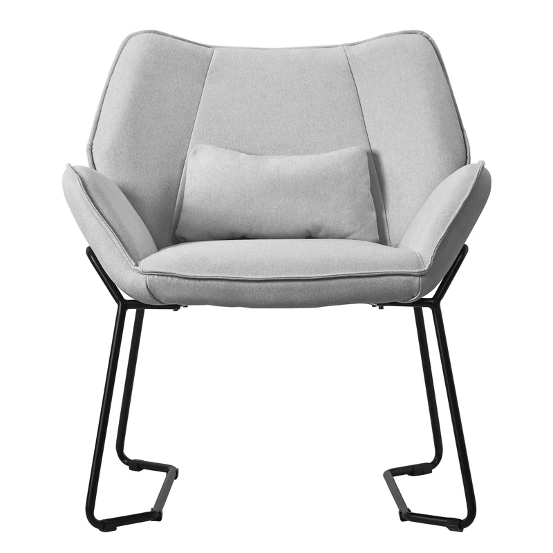 ML-DESIGN | Sessel mit Lendenkissen 75x77x85 cm Leinenstoff Hellgrau Relaxsessel Loungesessel Cocktailsessel Polstersessel Lesesessel für Wohnzimmer