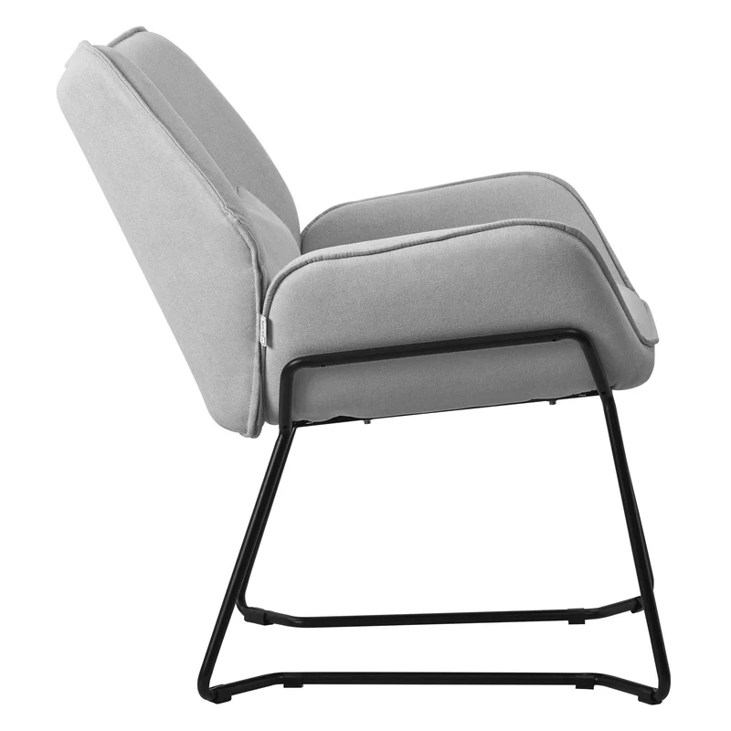 ML-DESIGN | Sessel mit Lendenkissen 75x77x85 cm Leinenstoff Hellgrau Relaxsessel Loungesessel Cocktailsessel Polstersessel Lesesessel für Wohnzimmer