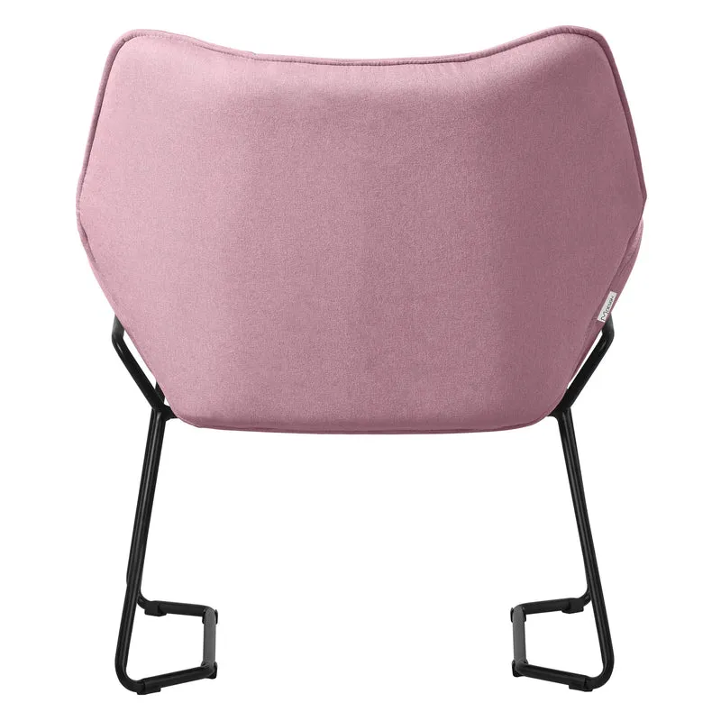 ML-DESIGN | Sessel mit Lendenkissen 75x77x85 cm Leinenstoff Rosa Relaxsessel Loungesessel Cocktailsessel Polstersessel Lesesessel für Wohnzimmer