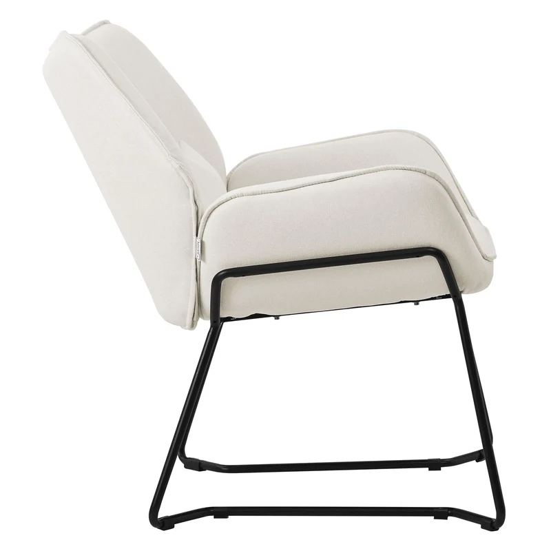 ML-DESIGN | Sessel mit Lendenkissen 75x77x85 cm Leinenstoff Beige Relaxsessel Loungesessel Cocktailsessel Polstersessel Lesesessel für Wohnzimmer