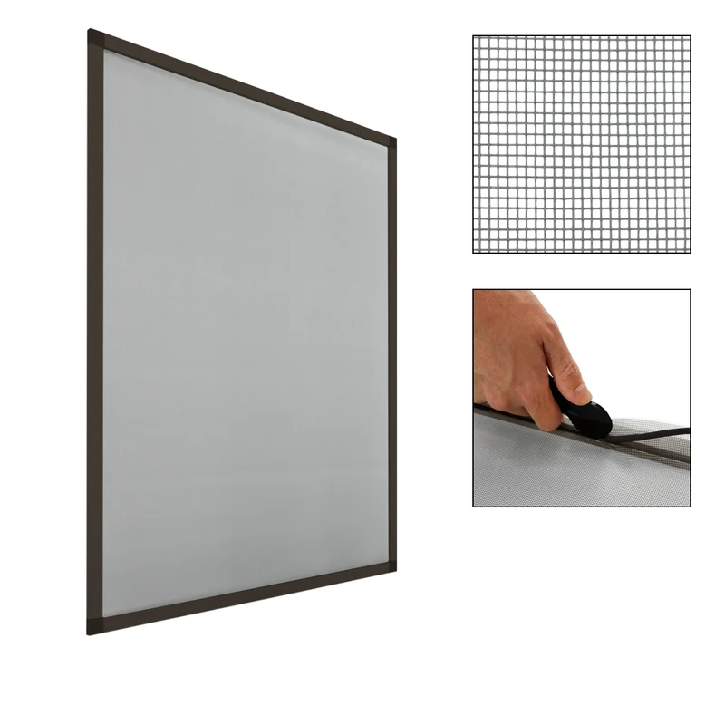 Fliegengitter Braun 80x100 cm mit Rahmen aus Aluminium