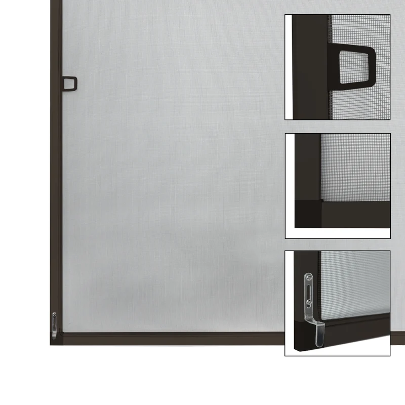 Fliegengitter Braun 80x100 cm mit Rahmen aus Aluminium