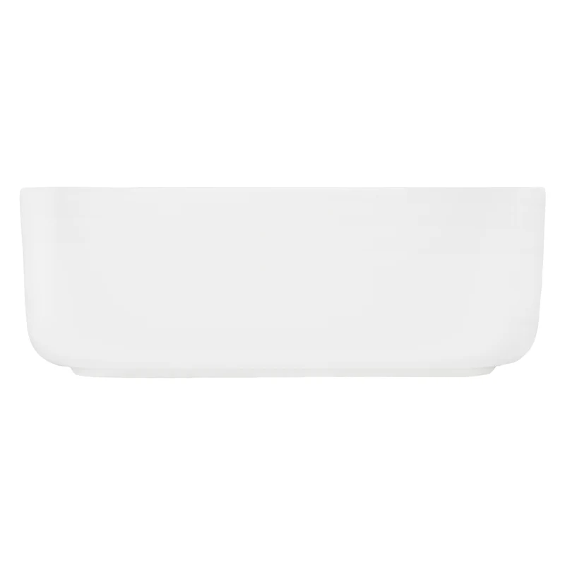 Waschbecken Eckig ohne Überlauf 39x39x14 cm Weiß aus Keramik LuxeBath