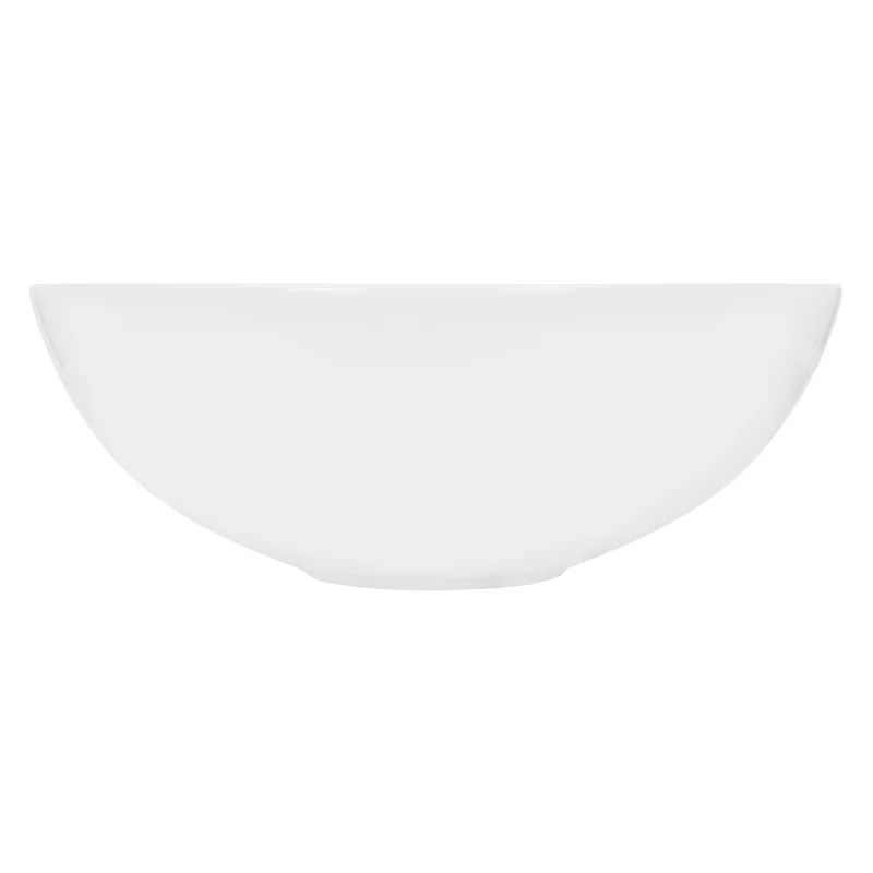 Waschbecken Rund ohne Überlauf Ø 40x14,7 cm Weiß aus Keramik LuxeBath