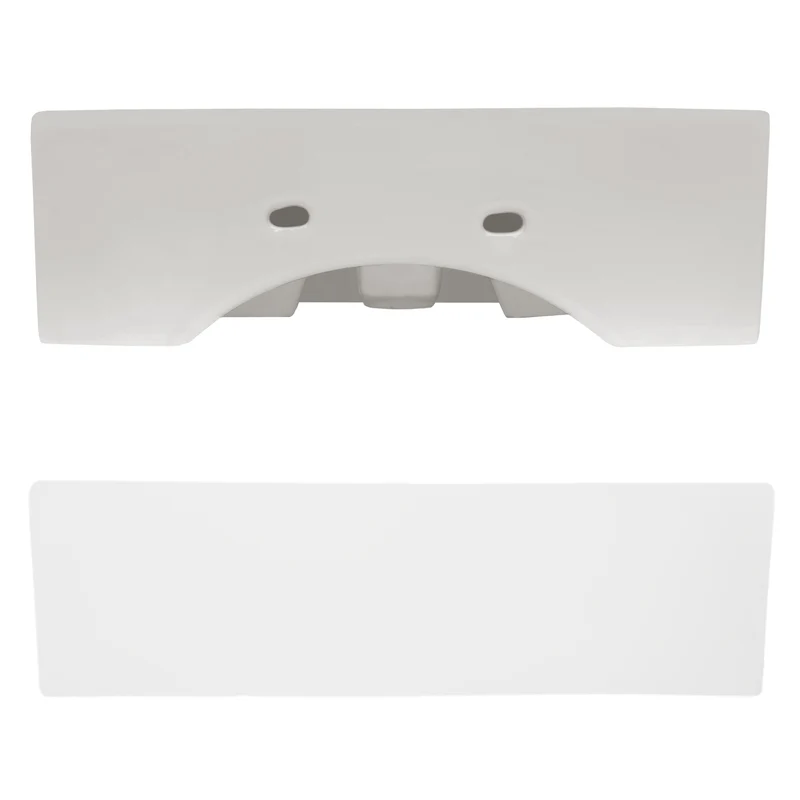 Waschbecken Eckig mit Überlauf 41,5x36x13 cm Weiß aus Keramik LuxeBath