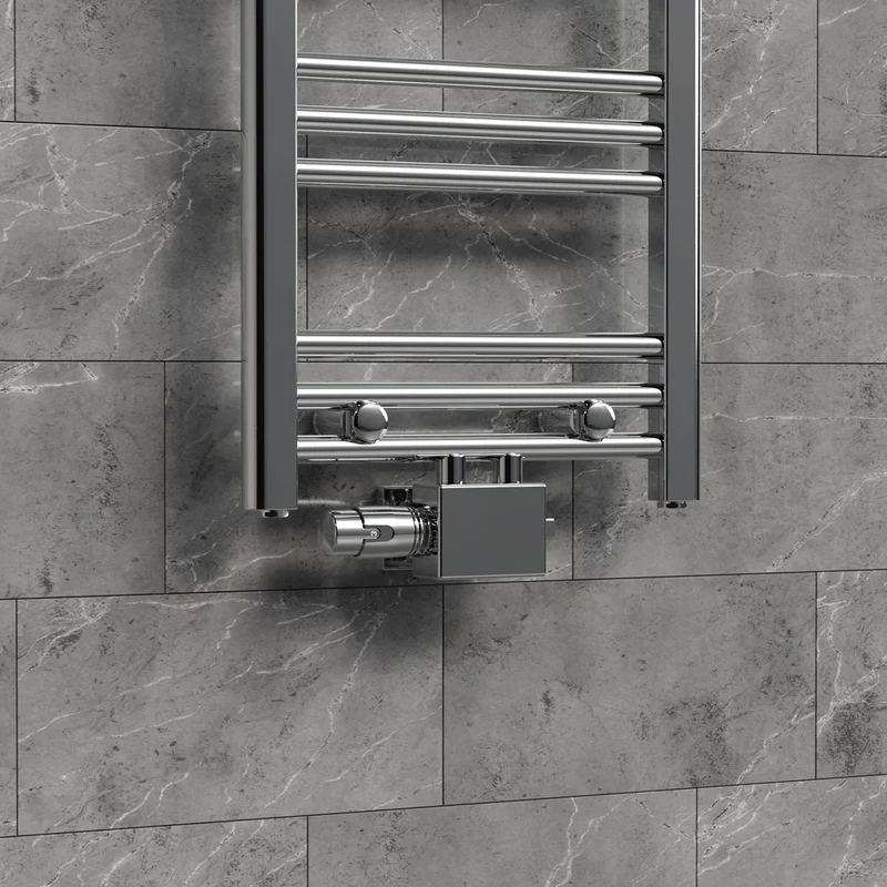 Ventil-Armaturen Set Chrom Universal für Eck- und Durchgangsform inkl. Thermostatkopf LuxeBath