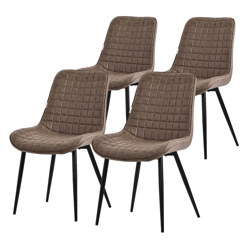 Esszimmerstuhl Set mit Rückenlehne Waffel Steppung ML-Design