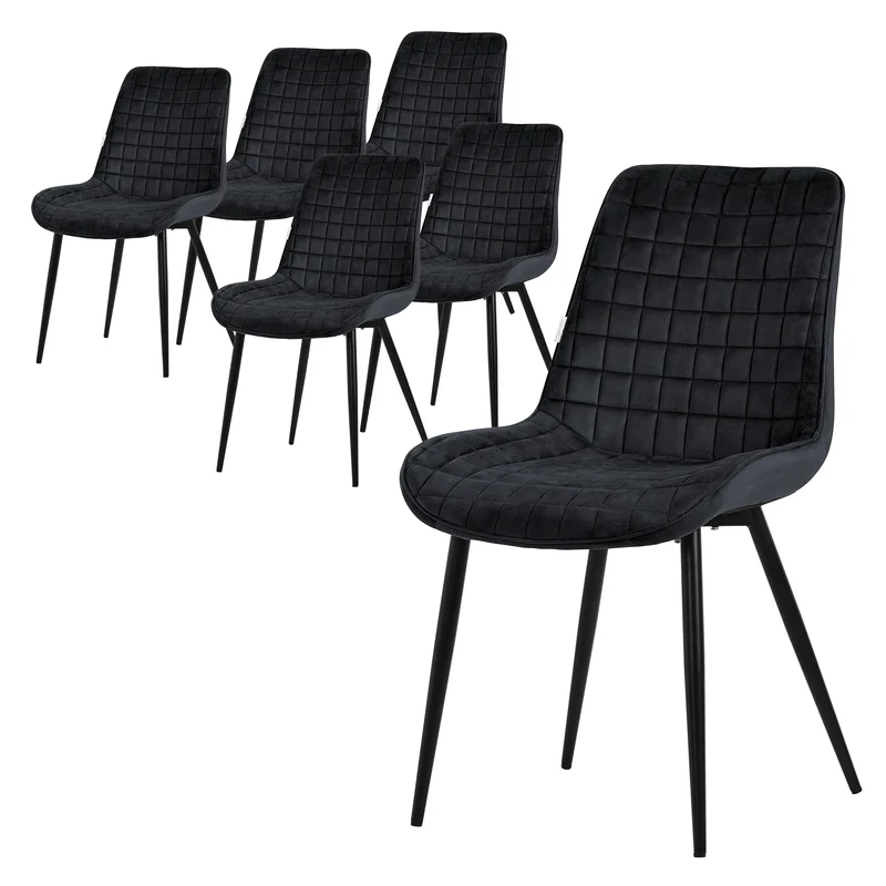 Esszimmerstuhl Set mit Rückenlehne Waffel Steppung ML-Design