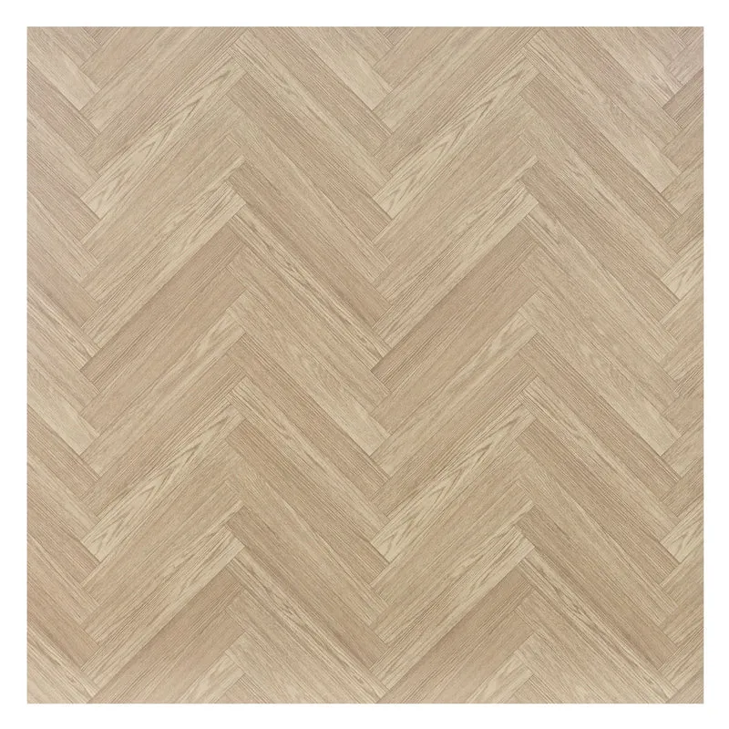 Couchtisch 80x80x40 cm Fischgrätenmuster Eichen-Optik mit Stahlgestell ML-Design