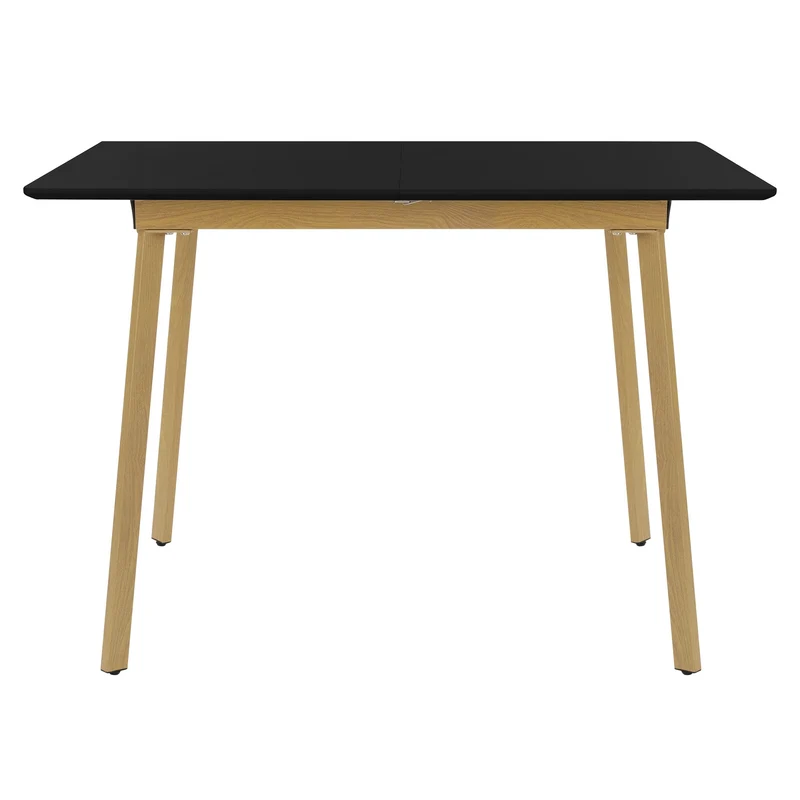 Esstisch ausziehbar in Schwarz 110-140x75 cm aus Holz Esszimmertisch für 4-6 Personen ML-Design