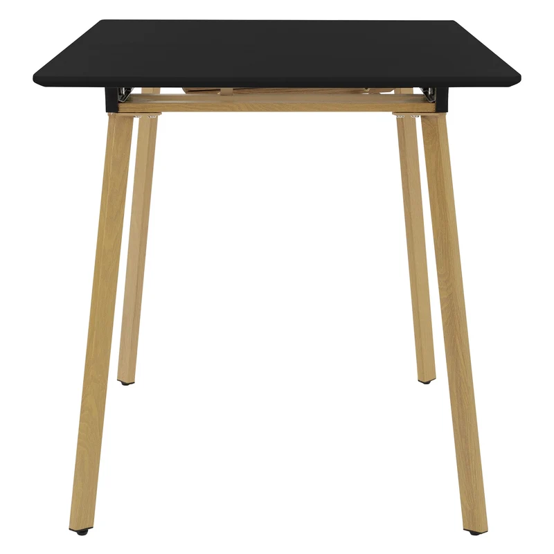Esstisch ausziehbar in Schwarz 110-140x75 cm aus Holz Esszimmertisch für 4-6 Personen ML-Design