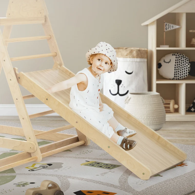 3in1 Klettergerüst Set Indoor mit 2x Kletterleiter aus Holz Joyz