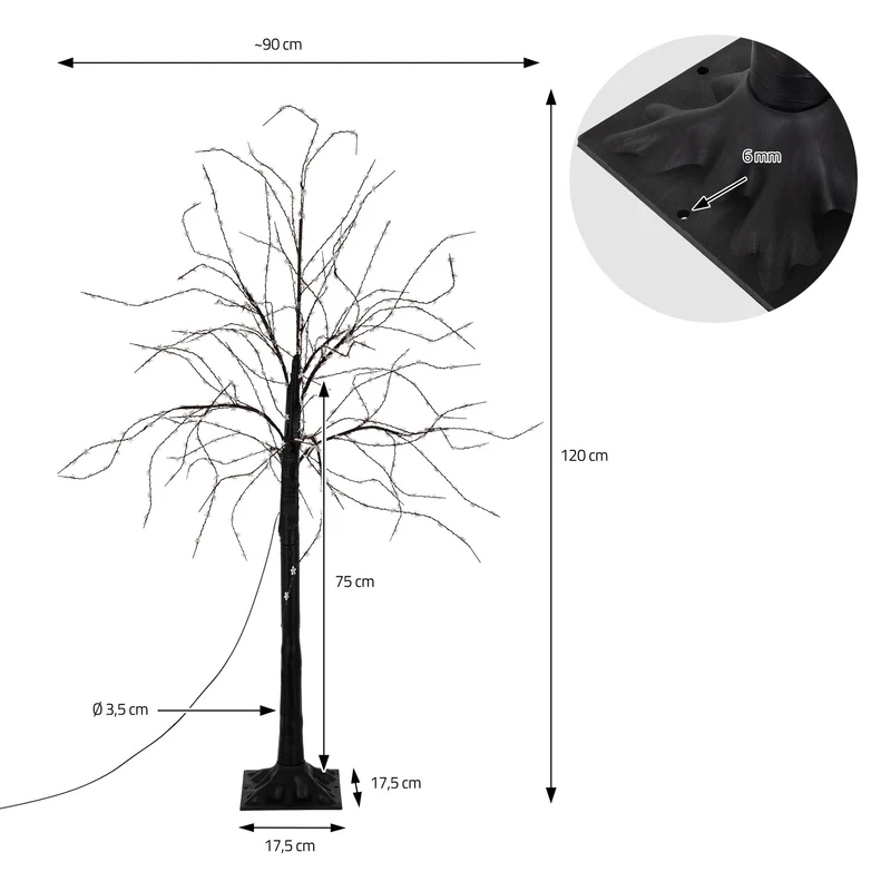 LED-Baum 120cm mit 480 warmweißen LEDs Künstlicher Weihnachtsbaum mit Lichterkette