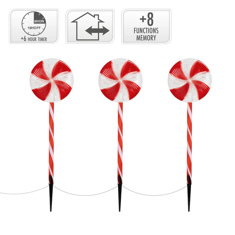 LED Lolly Lichterkette Weihnachtslichterkette wasserdicht mit Timer und verschiedenen Leuchtmodis