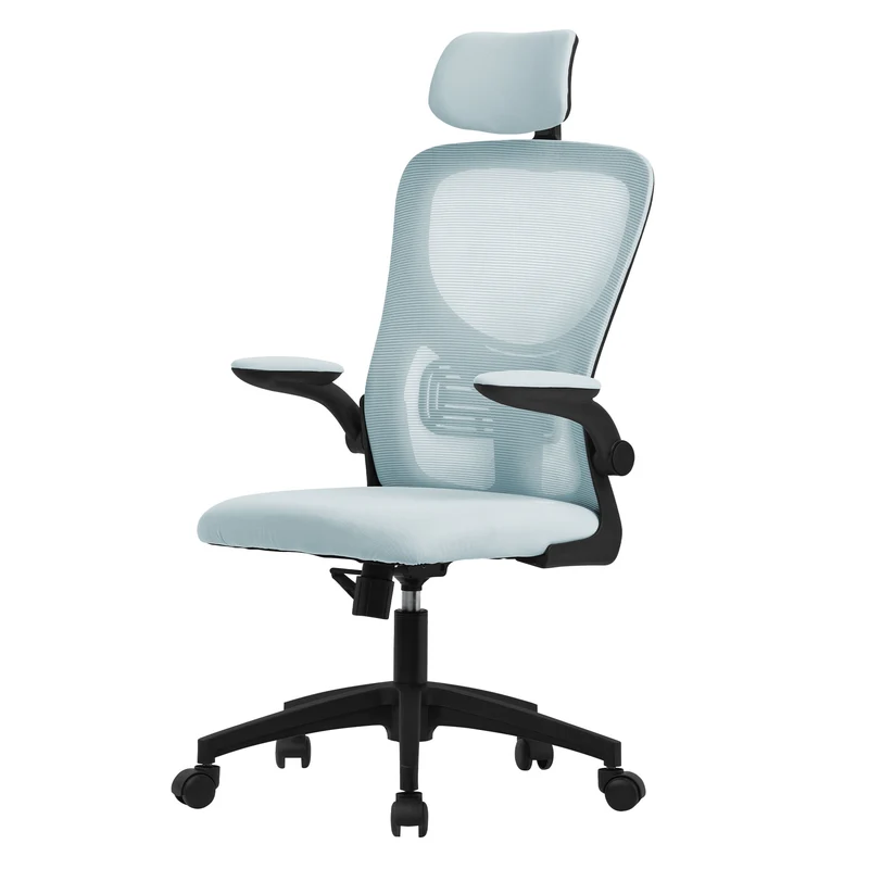 Schreibtischstuhl Ergonomic Ergonomischer Bürostuhl Netzgewebe mit verstellbarer Kopfstütze und Rollen ML-Design