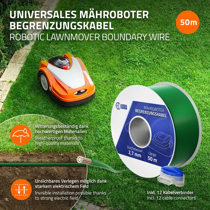 Universal 50m Begrenzungskabel für Mähroboter
